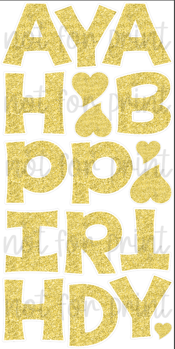 Gold Glitter Letters - 18in HBD Last Time