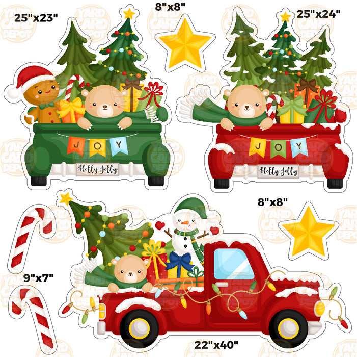 HALF SHEET BZ Cute Christmas Trucks
