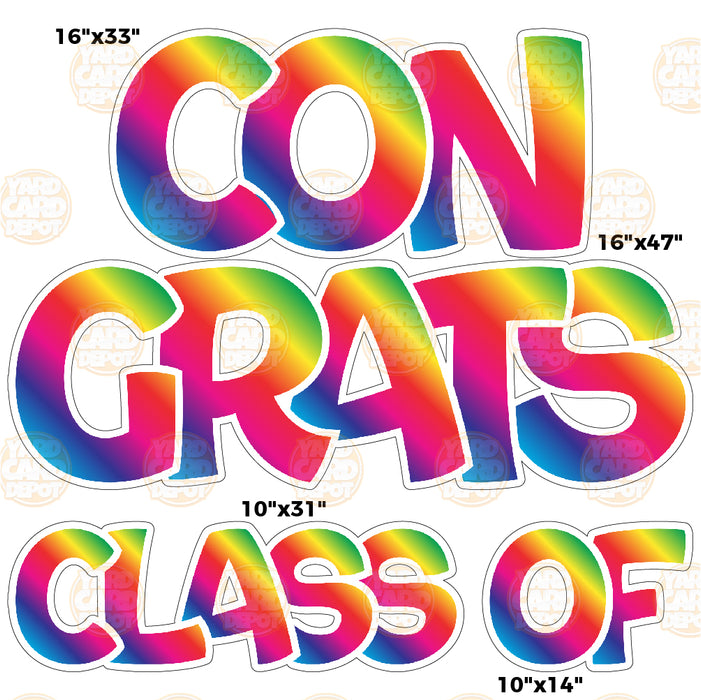 HALF SHEET Bouncy "Congrats Class Of"- Choose a Color