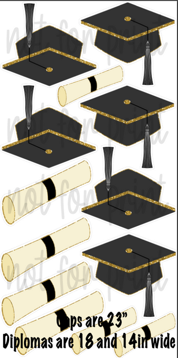 Black/ Gold- Caps and Diplomas