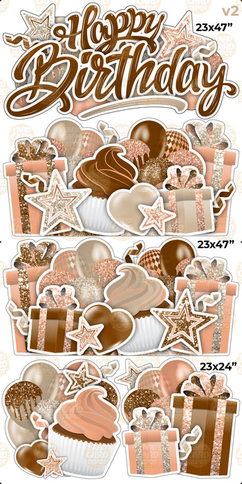 HBD EZ Sheet Set v2 - Chocolate - Beige - Peach
