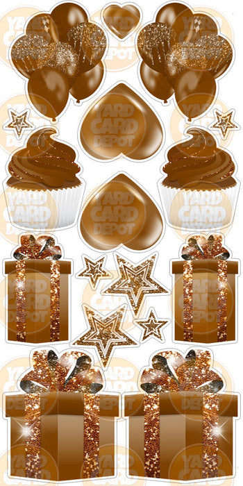 Symmetrical Flair Set - Glitter Chocolate Brown