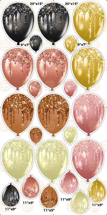 Glitter Drip Balloons Set 2