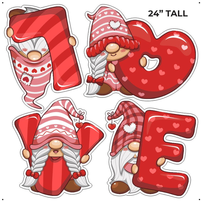 HALF SHEET - Red LOVE Gnome (PICK SKIN TONE)