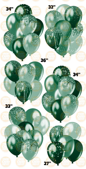 Dark Green- Glitter Balloon Clusters