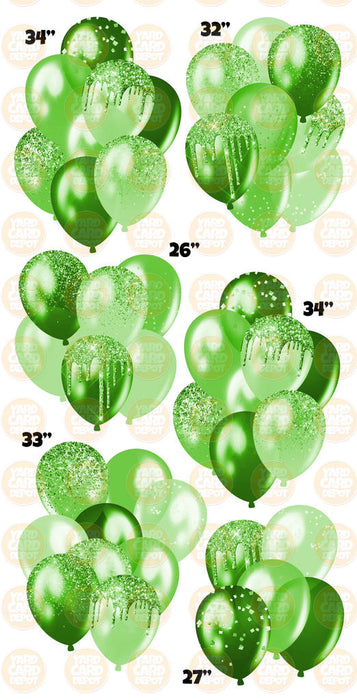 Kelly Green- Glitter Balloon Clusters