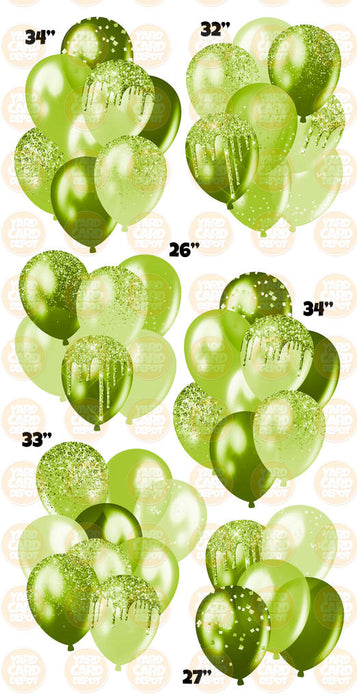 Lime Green- Glitter Balloon Clusters