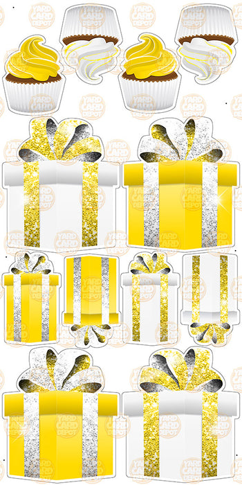 Symmetrical Gift Boxes- Yellow / White
