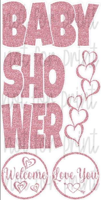 Pink Glitter Baby Shower "EZ Set" 23in Lucky Guy