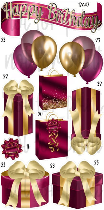 HBD Gift Packs- Maroon & Gold