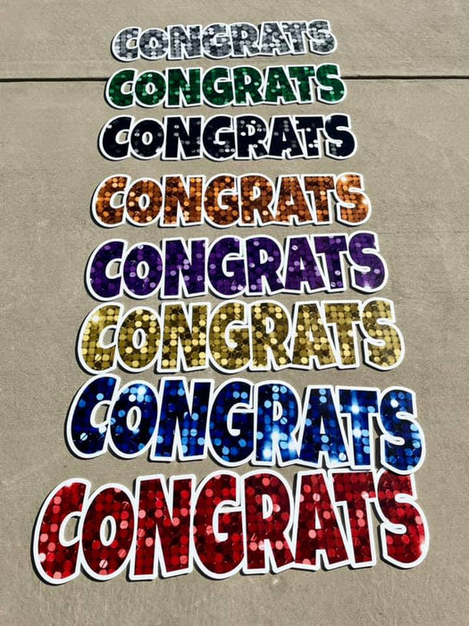 Sequin Multicolored CONGRATS 12in Lucky Guy Bursts