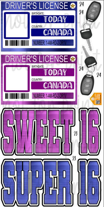 Drivers License Photo Frames- Canada Dark pink/blue