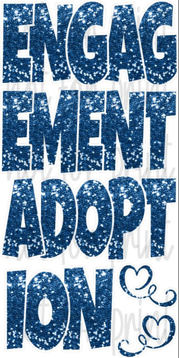 Blue Chunky Glitter Engagement/Adoption "EZ Set" 23in Lucky Guy