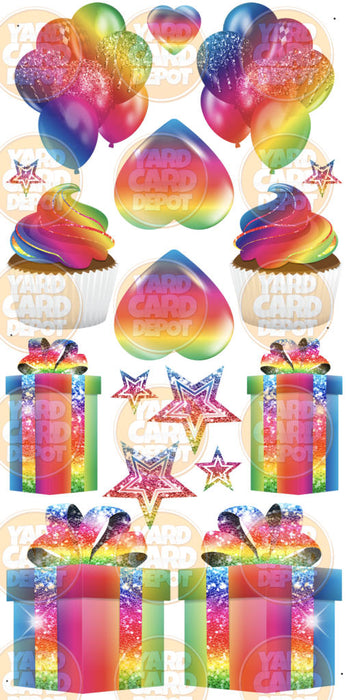 Symmetrical Flair Set - Glitter Rainbow