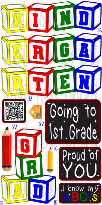 Kindergarten Grad Blocks — Yard Card Depot LLC