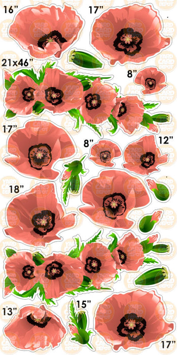 Pastel Red Poppies