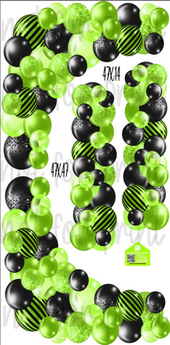 Balloon Columns and Arches- Black / Lime Green