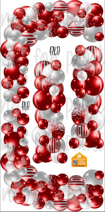 Balloon Columns and Arches- Silver / Red