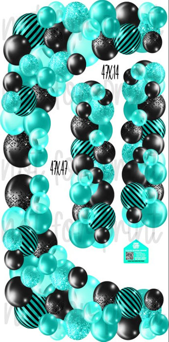 Balloon Columns and Arches- Black / Teal