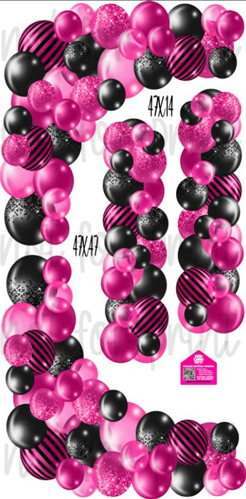 Balloon Columns and Arches- Black / Hot Pink