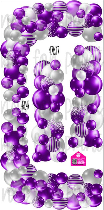 Balloon Columns and Arches- Silver / Purple