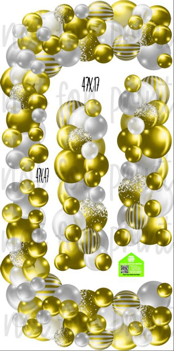 Balloon Columns and Arches- Silver / Yellow