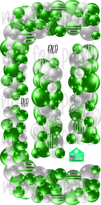 Balloon Columns and Arches- Silver / Green