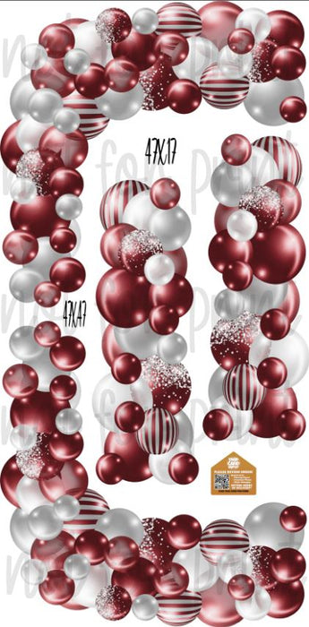 Balloon Columns and Arches- Silver / Maroon