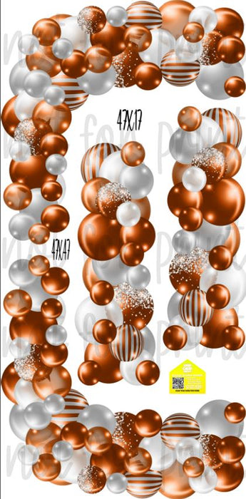 Balloon Columns and Arches- Silver / Orange