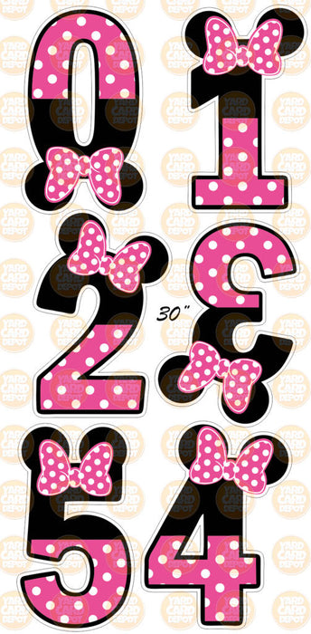 MS Minnie Inspired Numbers- 30in (2 Sheets)