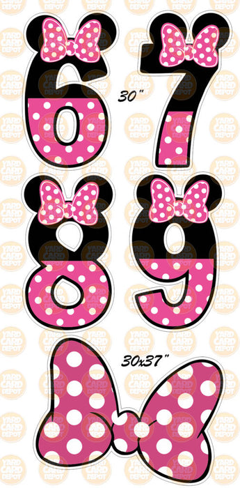 MS Minnie Inspired Numbers- 30in (2 Sheets)