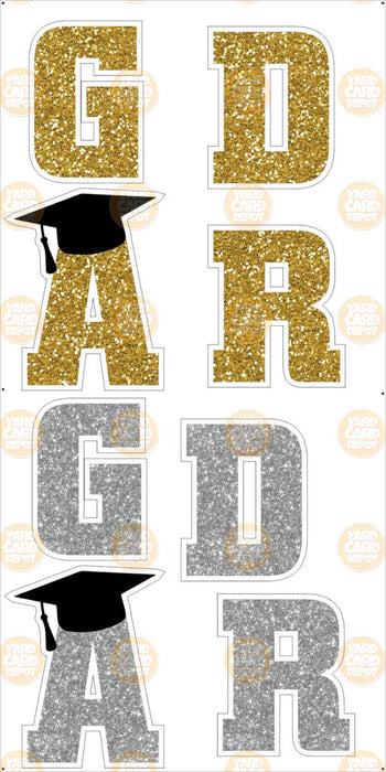 Silver / Gold Glitter "GRAD" Only - Interchangeable with ConGRADulations Letter Set