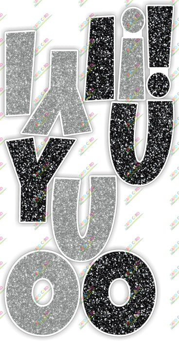 I [blank] YOU! - 24in Lucky Guy (Glitter / Sequin / Tufted / Super Chunk Glitter)