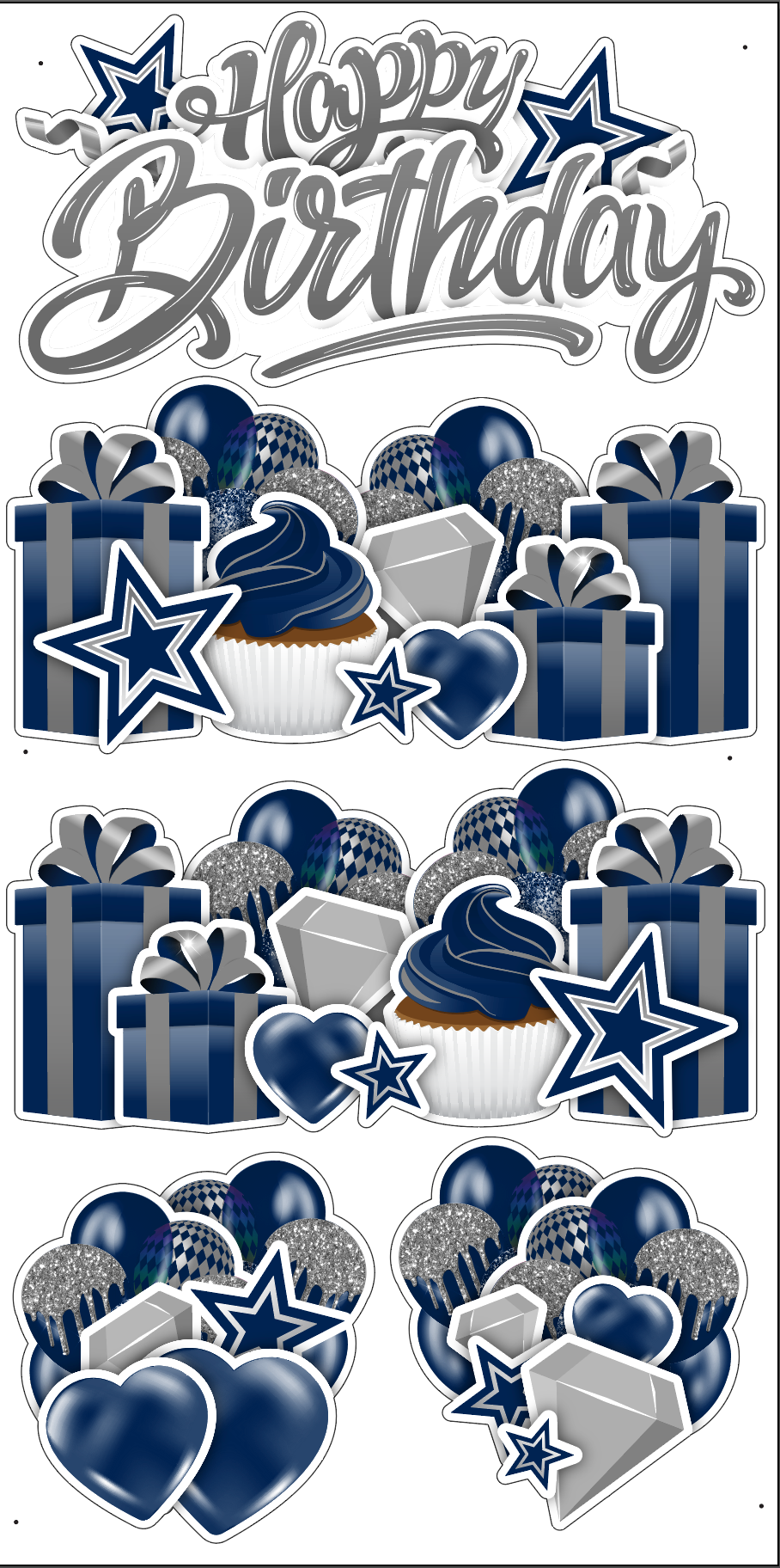 HBD EZ Sheet Set - Solid Navy / Silver — Yard Card Depot LLC