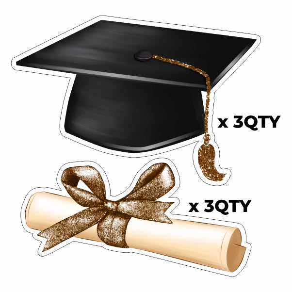 HALF SHEET Grad Hat & Diploma- Choose a Color