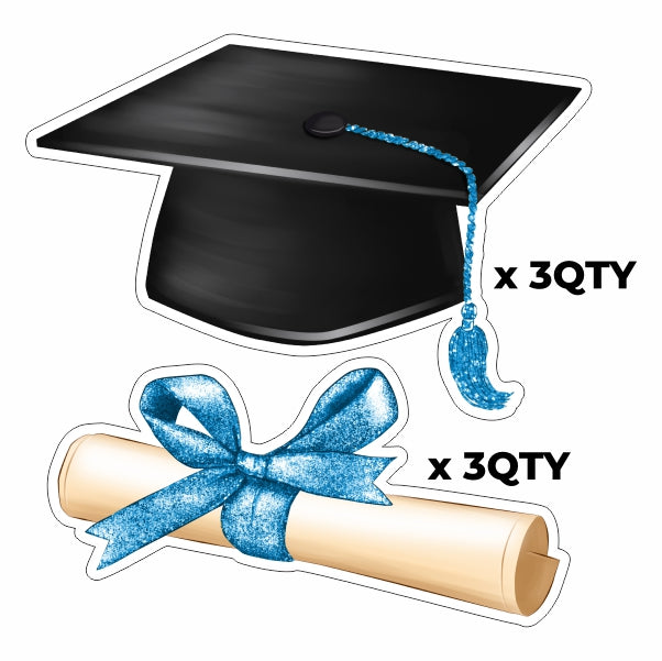 HALF SHEET Grad Hat & Diploma- Choose a Color