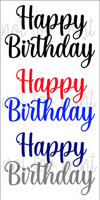 Black / Red-Blue / Blue-Grey HBD Burst Cursive — Yard Card Depot LLC