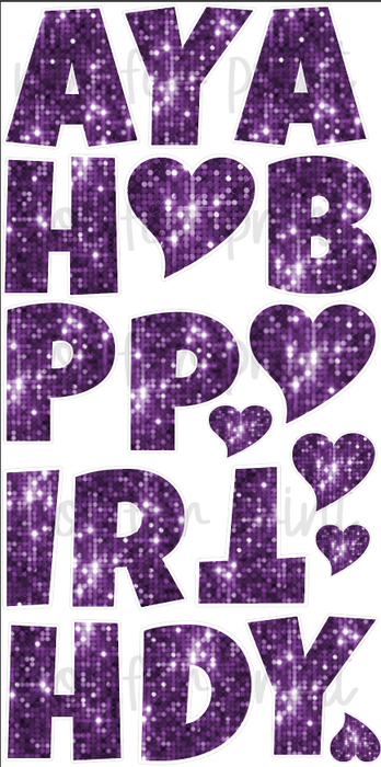 Purple Sequin - 18in HBD Lucky Guy