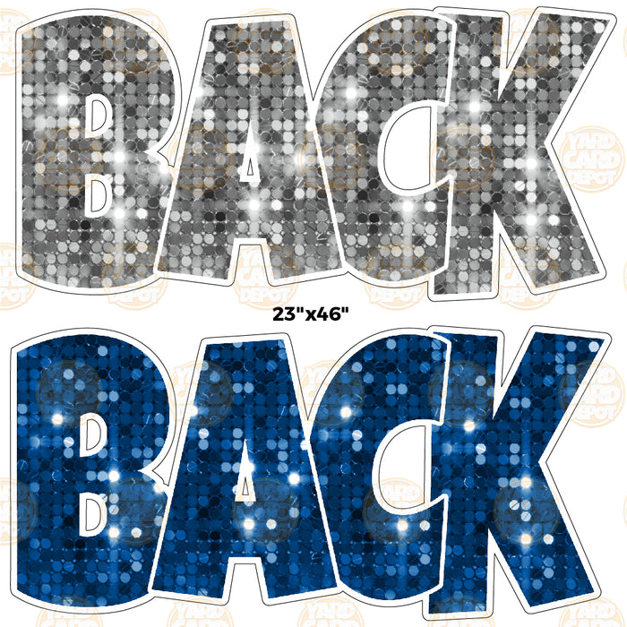 HALF SHEET "Back" x2 23in Lucky Guy- Sequin Blue / Silver
