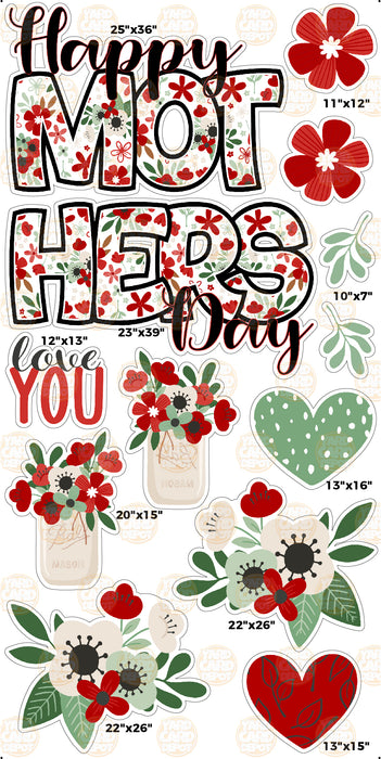 BZ Floral Happy Mothers Day- Red