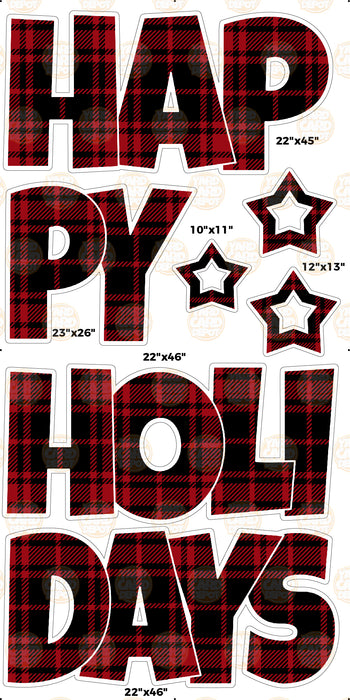 BZ Happy Holidays EZ Set 22in Lucky Guy- Red & Black Plaid