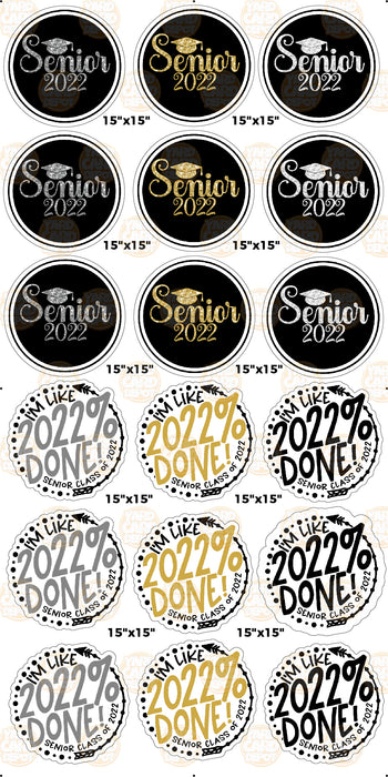 BZ Senior 2022 Circles- Black, Silver, Gold, White