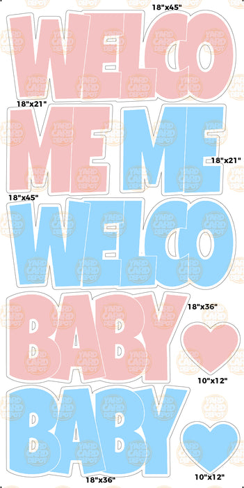 BZ Welcome Baby EZ Set 18in LG- Baby Pink & Pastel Blue