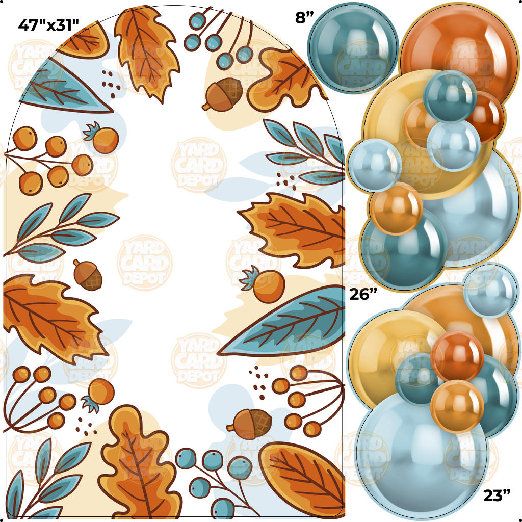 HALF SHEET Backdrop Panel Fall Leaves — Yard Card Depot LLC