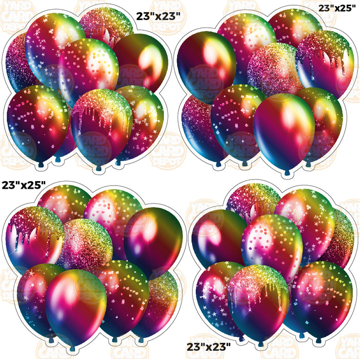 HALF SHEET 4qty Balloon Cluster - Choose a Color