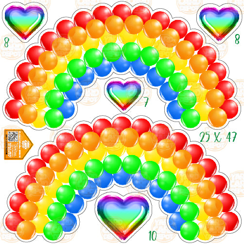 HALF SHEET Balloon Rainbow