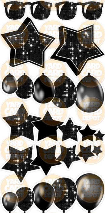 Black Balloon & Star Bursts