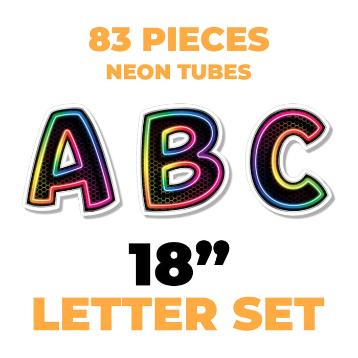 18in NEON Bouncy BOLD Alphabet (83pcs)