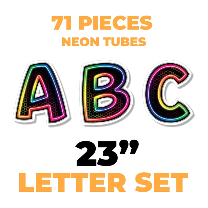 23.5in NEON Bouncy BOLD Alphabet (71pcs)