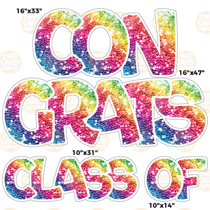 HALF SHEET Bouncy "Congrats Class Of"- Choose a Color